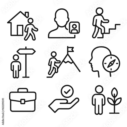 Adulthood Icons Grid