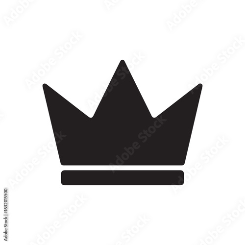 Minimal Crown Icon Silhouette – Royal King Symbol Vector Design

