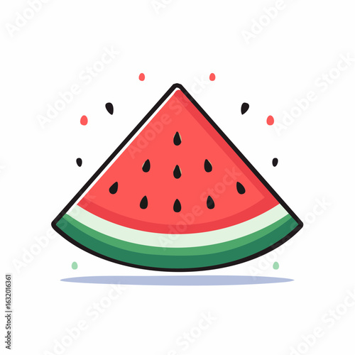 Vibrant slice of watermelon art evokes summer freshness and juicy sweetness of the fruit