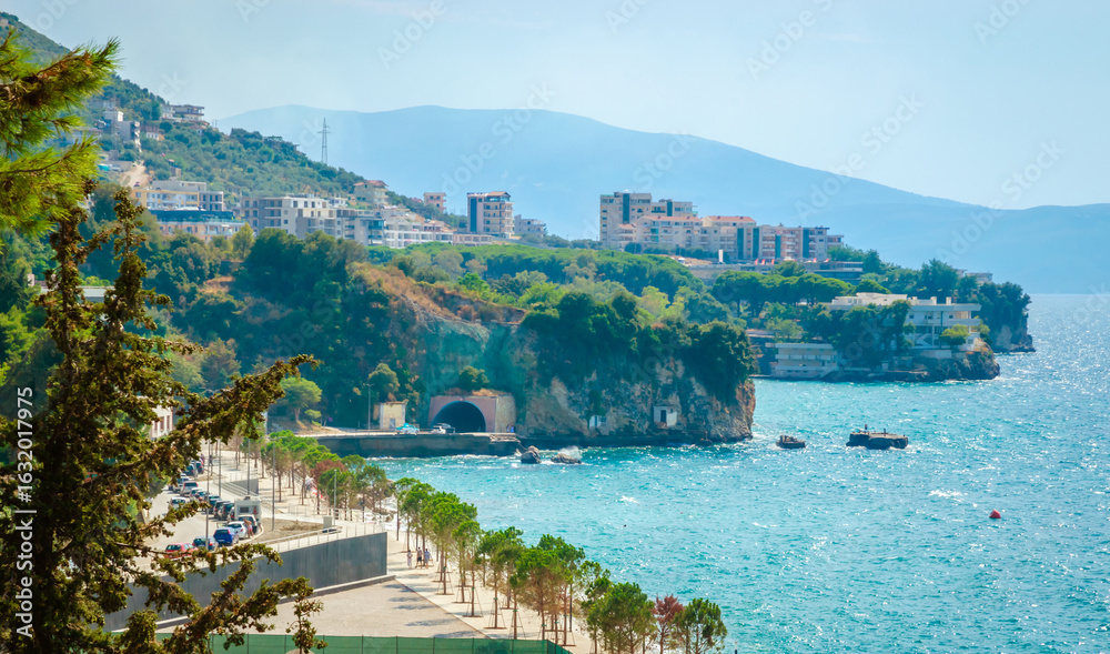 Naklejka premium Beautiful summer sea landscape in Vlora, Albania