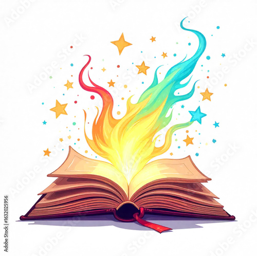An open witch's magic book during divination