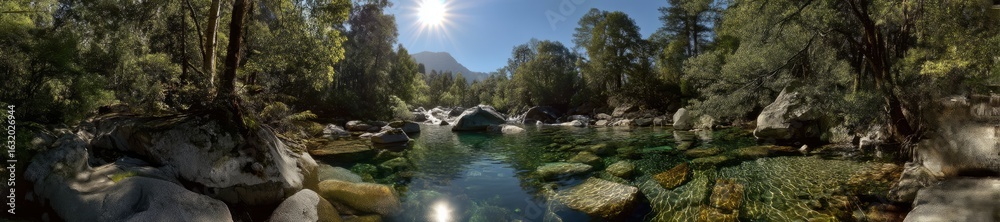 Obraz premium Panoramic hdr nature scene river 360 degrees