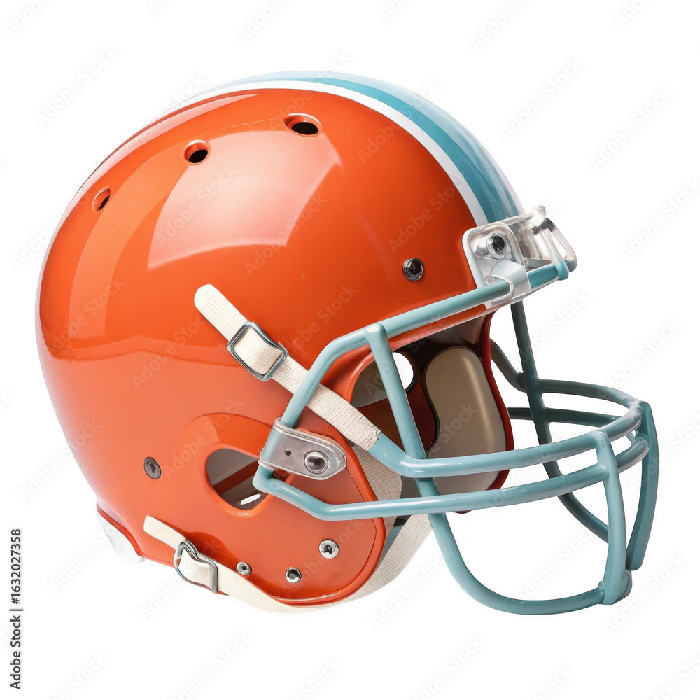 Fototapeta premium 3d american football helmet with teal accents isolated on transparent background