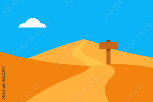 desert trailhead blue sky