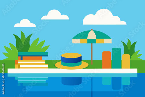 poolside garden books sunhat