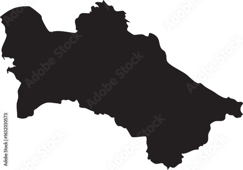 Turkmenistan Vector Map Black Silhouette 
