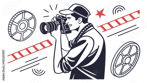Man with a Camera and representing Photography Day