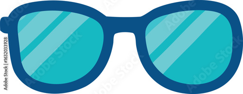 Stylish blue oversized sunglasses with reflective teal lenses for a trendy summer look