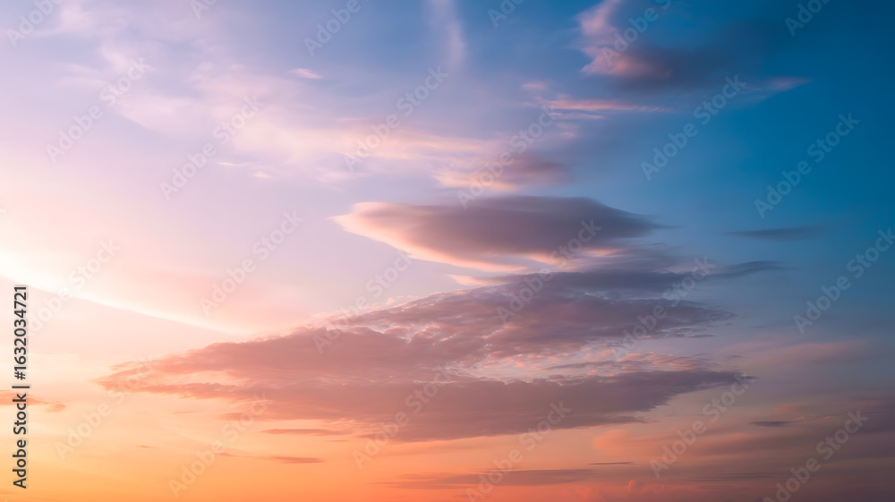 Fototapeta premium Sunset sky with vibrant clouds. 