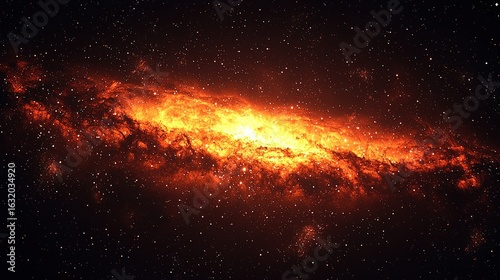 Ethereal Fantasy Nebula with Vibrant Swirling Cosmic Clouds, Stars & Galaxies, 3D Rendering
