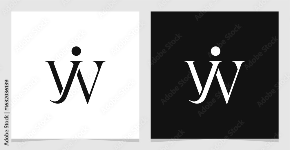 Obraz premium JW or WJ Initial Letter Logo Vector Element , Initial Logo for Brand Vector Design Graphic