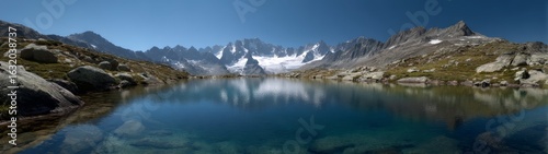 Mountain lake hdr panorama nature 360 degrees