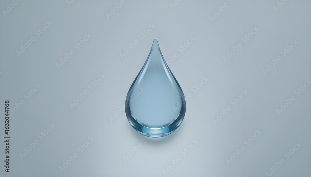 Fototapeta premium Crystal clear water drop symbolizing purity, freshness, and essential hydration for a healthy lifestyle.