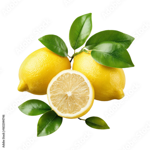 Wallpaper Mural Fresh lemons with leaves (8) Torontodigital.ca