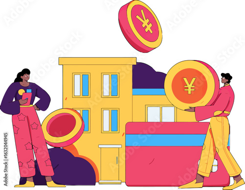 Invest in your future with confidence illustration featuring financial growth and building wealth, perfect for finance blogs, investment guides, and real estate planning promotions