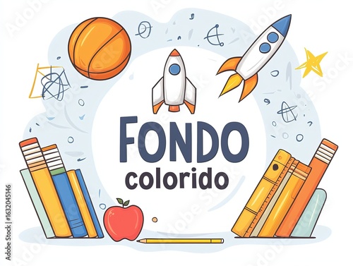 Back to School Sale 50% Off Shop Now, Flat Vector Cartoon, High Resolution Vector with Bold White Text
