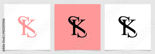 KS or SK Initial Letter Abstract Logo Vector Element , Initial Logo for Brand Vector Design Graphic