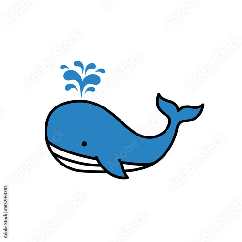 Marine Mammal Ejecting Water Graphic