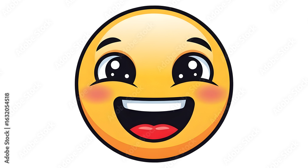 Fototapeta premium Happy Smiling Emoji Cartoon Face