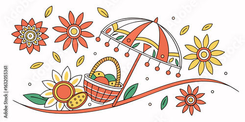 easter card with eggs and flowers