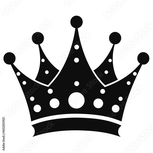 Crown Dots vector clean black silhouette design white background