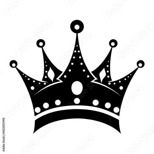 Crown Dots vector clean black silhouette design white background