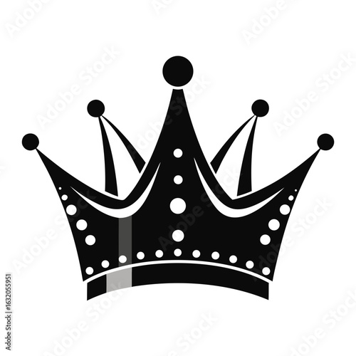 Crown Dots vector clean black silhouette design white background