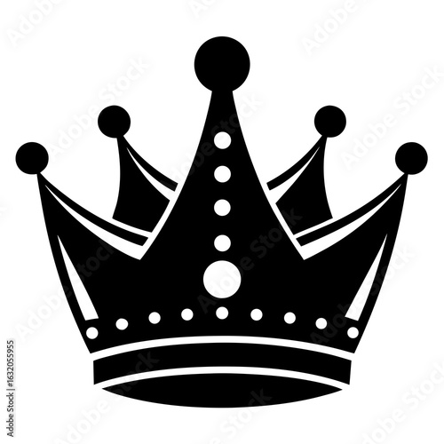 Crown Dots vector clean black silhouette design white background