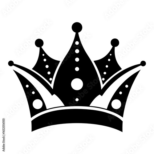 Crown Dots vector clean black silhouette design white background