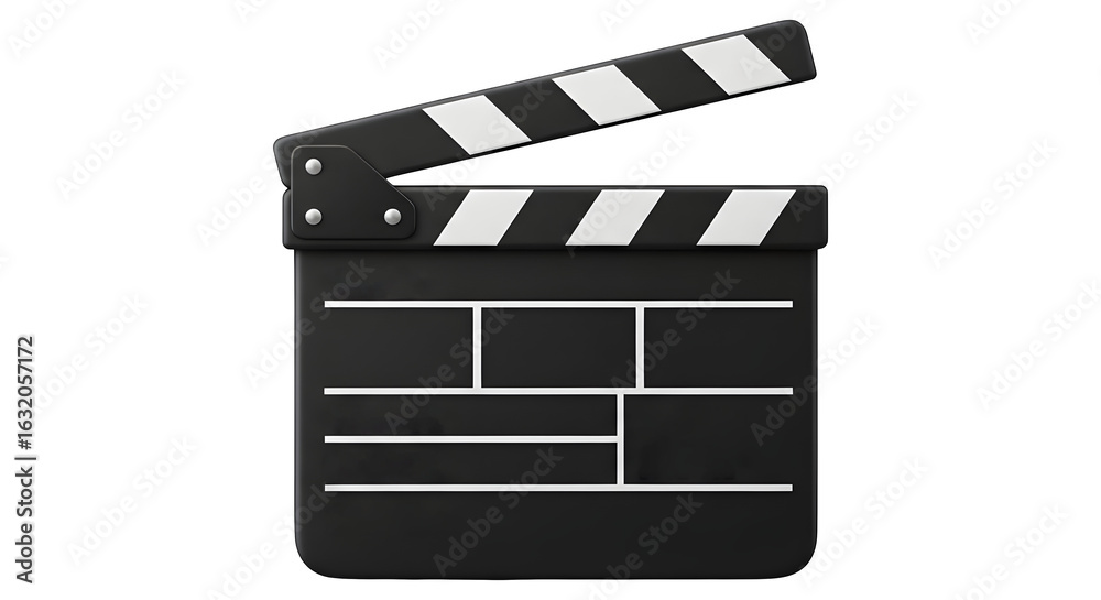 Obraz premium Film slate board on black background, movie clapperboard