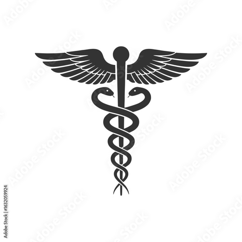 Medical Snake Caduceus Logo Sign Template Vector Isolated on White Background