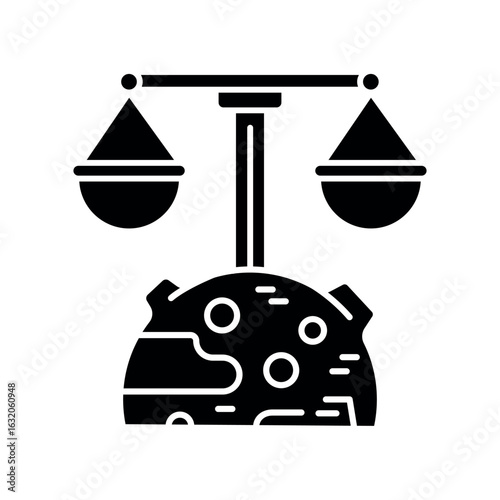 Space law black flat icon.