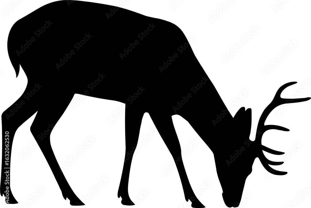 Fototapeta premium Deer Silhouette Vector Illustration