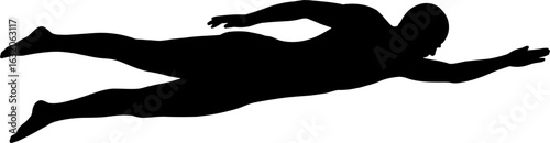 Swimmer Silhouette Vector Illustration