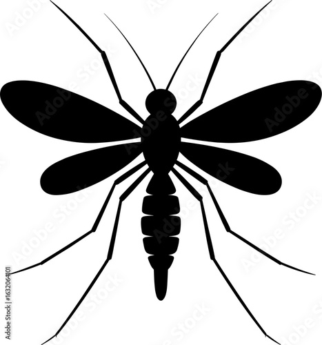 Mosquito Silhouette Vector Illustration