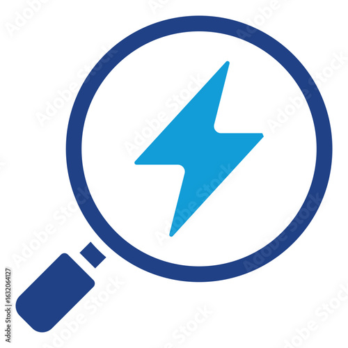 Energy Search Glyph Blue Silhouette Icon Vector Design - Magnifying glass with lightning symbol, representing energy exploration, power analysis, or diagnostics Free Download Energy Search Glyph Blue Silhouette Icon Vector Design - Magnifying glass with lightning symbol, representing energy exploration, power analysis, or diagnostics - GFXLoad