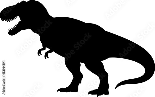 T Rex Dinosaur Silhouetter Vector Illustration