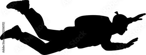 Sky Diving Silhouette Vector Illustration