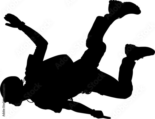Sky Diving Silhouette Vector Illustration