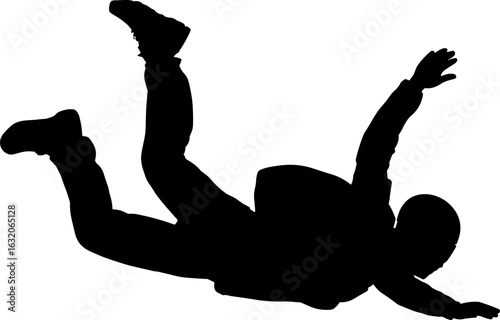 Sky Diving Silhouette Vector Illustration