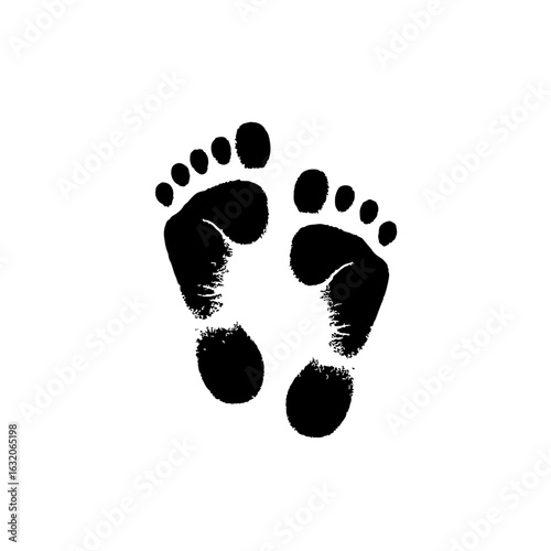 foot print silhouette, foot print vector

