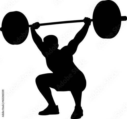 Weightlifter Silhouette Vector Illustration