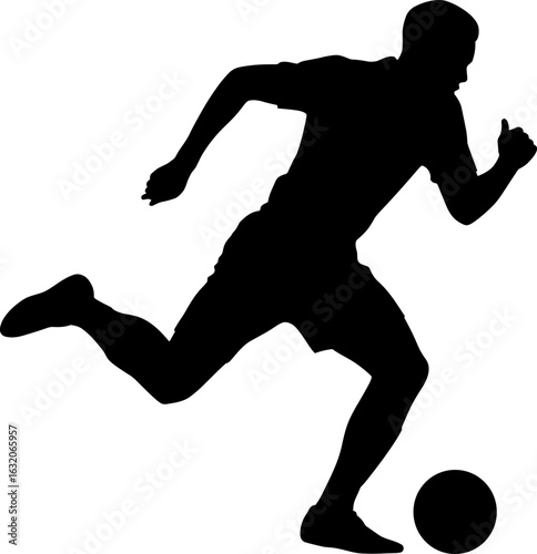 Soccer Ball Player Silhouette Vector Illustration