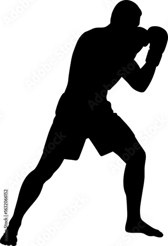 Kick Boxing Martial Art Silhouette Vector Illustration