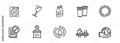 Wallpaper Mural Collection of Minimalist Line Icons: Recycling, Sustainability, and Resource Management Concepts for Eco-Friendly Branding and Corporate Social Responsibility Campaigns. Torontodigital.ca