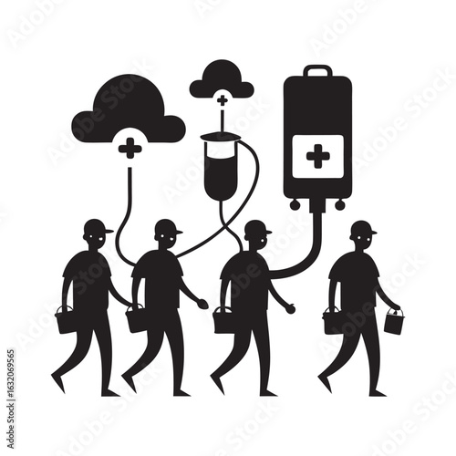Microplastic Blood Detox Group Silhouette