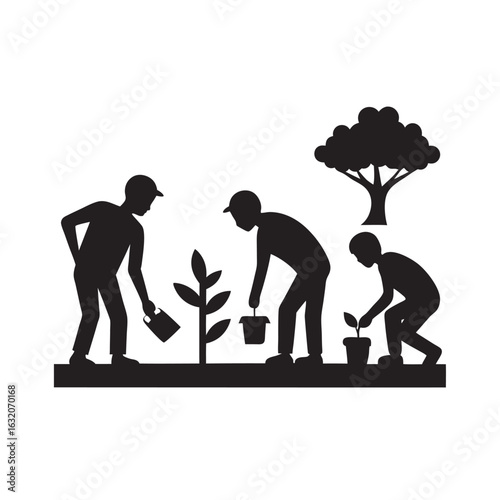 Urban Rewilding Forest Crew Silhouette