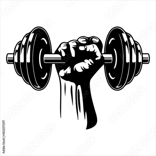 A 3d render of a heavy iron dumbbell for fitness and weight training
