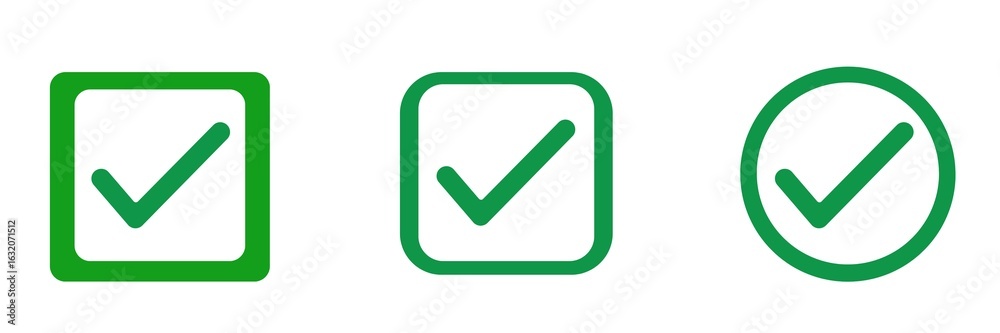 Icons of green check mark, set of check mark, set of tick icons, tick symbol, select icons Icons of green check mark, set of check mark, set of tick icons, tick symbol, select icons