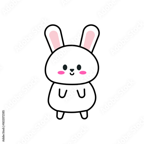 Cute rabbit white illustration